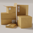 2.png Cardboard box package with texture 3D model