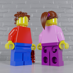 1.png Fichier STL gratuit Lego Maxifig entièrement articulé -- Snap-Fit ou magnétique・Plan pour imprimante 3D à télécharger, Turtleoxide