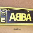 abba-grupo-musica-canciones-chiquitita-4.jpg Abba mini license plate logo, poster, sign, signboard, music, band, group