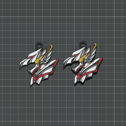 Seiya's Pegasus cloth - Saint seiya x 2 (One and Mirror Sided versions) Anime Keychains Collection - 4 Color 3MF for AMS Printers