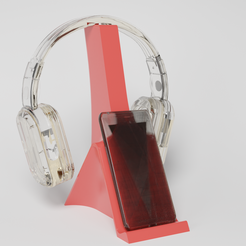portatelefono.png STL file phone and headphone holder・3D printable design to download, davidruggeri