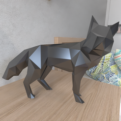 Red-Fox-1.png Archivo STL Red Fox Lowpoly・Objeto imprimible en 3D para descargar
