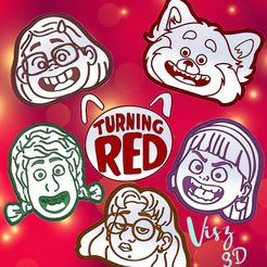 PANTALLA-copia.jpg Descargar archivo STL Turning Red personajes cortador de galletas. Mei Lee, Red, Miriam, Priya, Abby, Logo Red • Objeto imprimible en 3D, Vizs