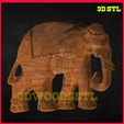 23.png Elephant 3D stl model relief wall decor, CNC Router Engraver, Artcam, Aspire, CNC files