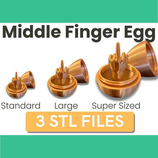 Middle-Finger-Up-Yours-Easter-Egg-Surprise-STL-Printable-Download-File.png Middle Finger Up Yours Easter Egg STL File - 3 Sizes - Prank Gift