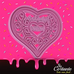 Floral heart cutter, heart printable stamp, Cookie cutter, Polymer Clay  Cutter, earrings, Set of 2 pcs