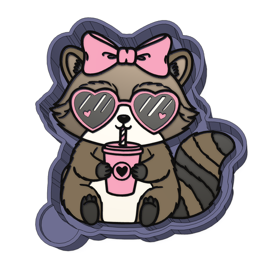 🦝 freshie cute Raccoon with bow STL Mold Housing for Silicone & Resin ...