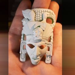 imgcarreeMM.jpg Archivo OBJ Máscara Maya・Plan de impresión en 3D para descargar, Snorri