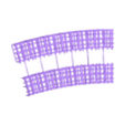 28mm_track curve.stl Set of elevated train tracks with modern diesel locomotive (1) - Modern WW2 WW1 World War Diaroma Wargaming RPG Mini Hobby