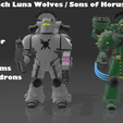 Custom 7 inch Luna Wolves / Sons of Horus Duo Ce YC i m A ae Power Claw Ae Combi Bolter € o Bolt Pistol Ay eet 4 i Crested Helms F Legion Pauldrons ~ Custom 7 inch Luna Wolves/Sons of Horus Duo