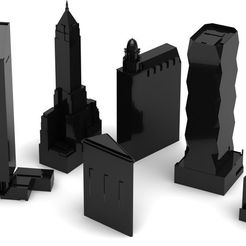 NYCBuildings_display_large_display_large.jpg Fichier STL gratuit Bâtiments minimalistes de la ville de New York・Modèle pour impression 3D à télécharger