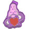 ink.png Gnome Holding Heart Valentine's Day Freshie STL Mold Housing