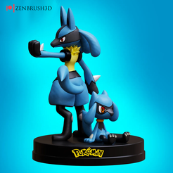 ZENBRUSH3D Archivo 3D Riolu Lucario - Pokemon IMPRESIÓN 3D MODELO STL・Modelo para descargar y imprimir en 3D