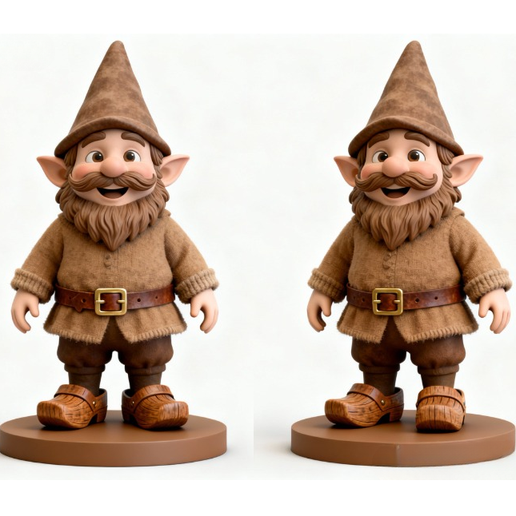 3630 Fairy Tale Gnome - Color Full-Body Figurine on Base, magic, dragon, serpent, wood, gnome, gorgon, warrior, wild, fox, monster, cat, fair, witch, werewolf, horror, beast, snake, troll, skeleton dance, STL