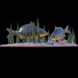 carp-scenery-45cm-10.png two carp scenery in underwather for 3d print detailed texture