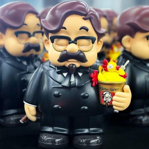 🐔 Black Colonel Sanders The Chicken Father KFC toy・ STL File for