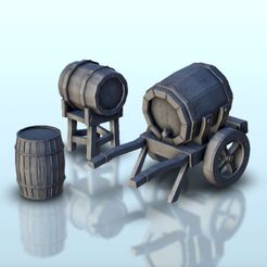 1.jpg STL file Set of medieval barrels (1) - Pirate Jungle Island Beach Piracy Caribbean terrain・3D printable model to download, Hartolia-Miniatures