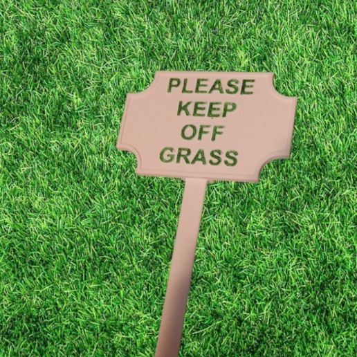 🌱 Mini “Keep Off Grass” Sign with Picket Stake – Lawn Decor & Garden Marker