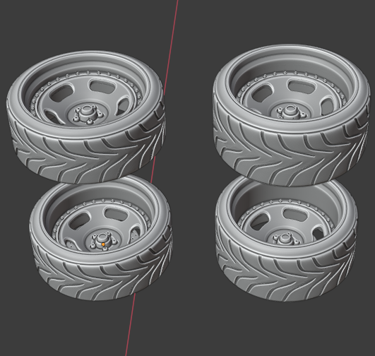 e1.png 3D file MG Muscle Sloted Wheel set front and rear with 2 offsets・3D printable design to download, BlackBox