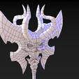 Axe_Blue_WireFrame_002.png Viking Axe Skull 002