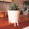 a.png STL file Happy face flowerpot・3D printer model to download