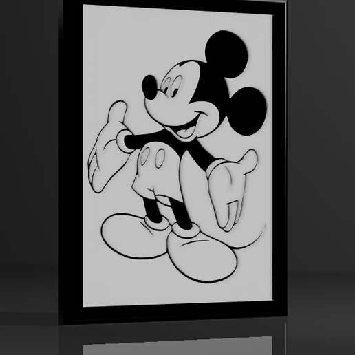 1.png Archivo STL MARCO DECORATIVO "MICKEY・Objeto imprimible en 3D para descargar, tweety35