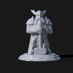 Dwarf_Statue.png Free 3D file Dwarf Statue with Hammer・Object to download and to 3D print