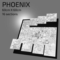 PHOENIX.jpg STL file 3D Phoenix | Digital Files | 3D STL File | Phoenix 3D Map | 3D City Art | 3D Printed Landmark | Model of Phoenix Skyline | Art・3D printable model to download