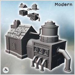 1-PREM.jpg Post-apokalyptisches Industriegebäude mit großen Lüftungsturbinen, Rohren und Backsteingebäude (17) - Future Sci-Fi SF Post apocalyptic Tabletop Scifi 28mm 15mm 20mm Modern