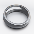 3.png Anel de metal geométrico com argola dividida - Design pronto para impressão 3D