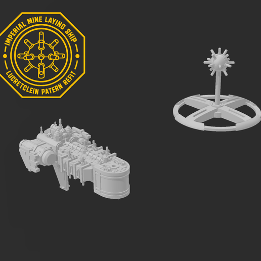 Imperial Mine Laying  Ship - Lucretclein Patern Refit 3D model
