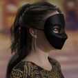 side-view-of-render-of-woman-in-black-perihelion-mask.jpg Moretta/Servetta Muta - Máscara de mascarada veneciana - Perihelion Prints