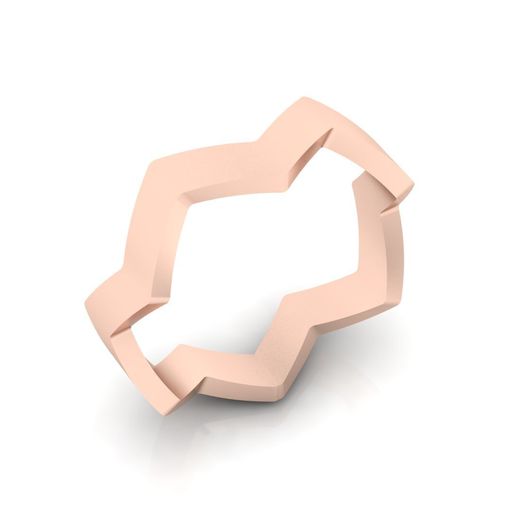 Rose Gold Geometric Zig Zag Band Ring