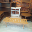 Hans-Wegner-Slatted-Bench-MIniature-Furniture-2.png Miniature Hans Wegner-Inspired Slatted Bench, Miniature Bench, Mini Low Table