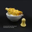 remove and use the stuck toothpicks as handle STL file Corn holders・3D print object to download