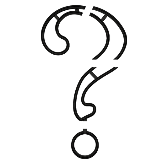 Question Mark Neon Sign Lamp・ STL File for 3D printing・Cults