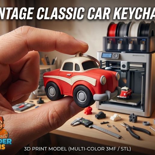 Vintage Classic Car Keychain