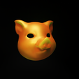 3b.png Animal Pig Face Mask - Animal Cosplay Helmet 3D print model