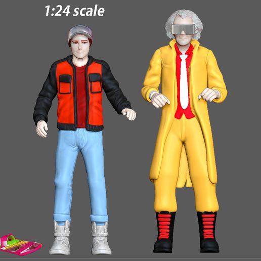 1.jpg MARTY MCFLY DOC EMIT BROWN stand BACK TO THE FUTURE 2 FIGURINE MINIATURE 1:24 3D PRINT