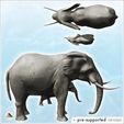 3.jpg African elephant set with adult and child (7) - Animal Savage Nature Circus Scuplture High-detailed