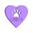 Canela - Colgante corazon.stl Customizable Pet ID Tags – Personalized Safety for Your Furry Friend