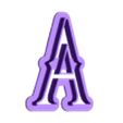A_Ucase.stl Merlina - alphabet font - cookie cutter
