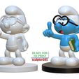 Brainy-Smurf-pose-1-6.jpg The Smurfs 3D Model - Brainy Smurf fan art printable model