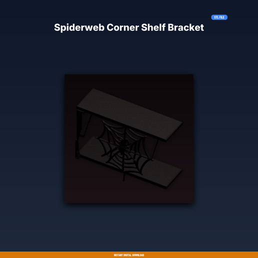 Spiderweb Corner Shelf Bracket - 3D Printable STL File