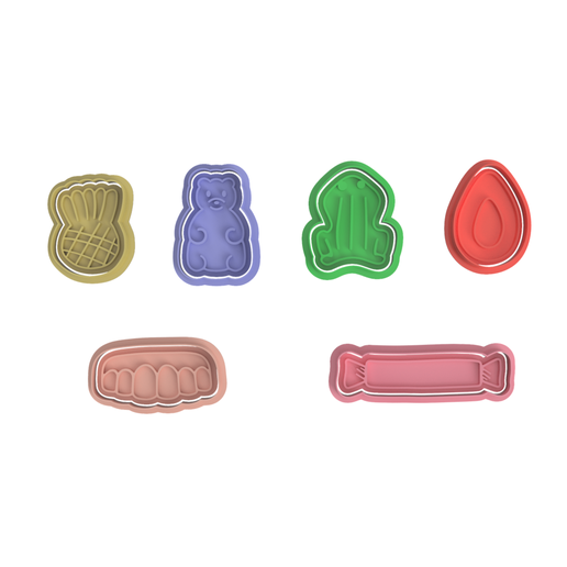 Download STL file Mini Candy Cookie Cutter Set • 3D printing model • Cults