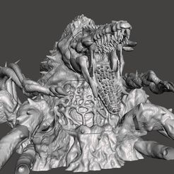 7.jpg STL file BIOLLANTE - Godzilla Kaiju ARTICULATED head, jaw, tentacles, and snappers High-Poly for 3D printing・3D printable design to download
