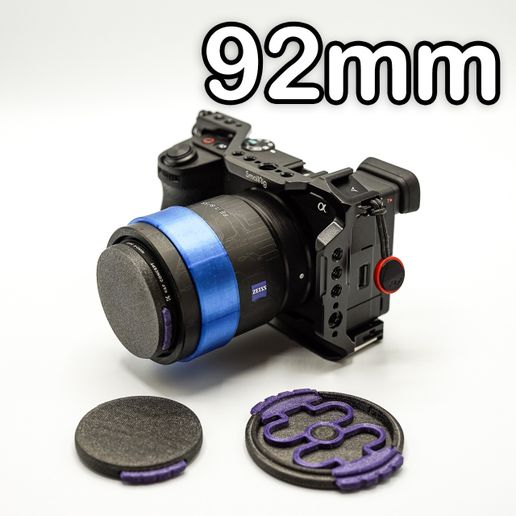 CAMERA LENS CAP FOR 92MM LENS - Protective Cover 3D model