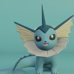 Vaporeon-Render-sit.jpg STL file Vaporeon Sit・3D printing design to download