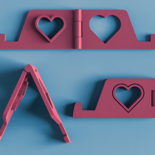Smartphone Holder Heart - Notch size 13mm 3D model