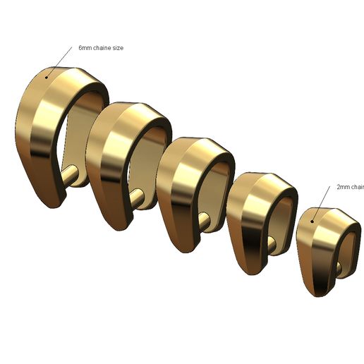 Knif edge open loop bail mini set 3D print model 3D model